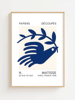 Blue Bird With Branch Plakat - 21 x 29.7 cm (A4) - Nellastore