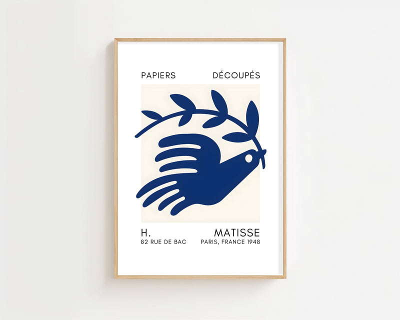 Blue Bird With Branch Plakat - 21 x 29.7 cm (A4) - Nellastore