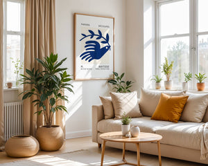 Blue Bird With Branch Plakat - 21 x 29.7 cm (A4) - Nellastore