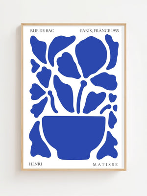 Blue Bloom Pot Plakat - 21 x 29.7 cm - Nellastore