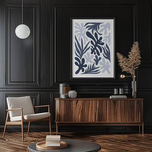 Blue Botanical Flow Plakat - 21 x 29.7 cm - Nellastore