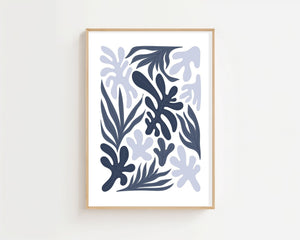Blue Botanical Flow Plakat - 21 x 29.7 cm - Nellastore