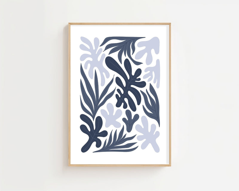 Blue Botanical Flow Plakat - 21 x 29.7 cm - Nellastore