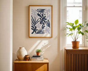 Blue Botanical Flow Plakat - 21 x 29.7 cm - Nellastore