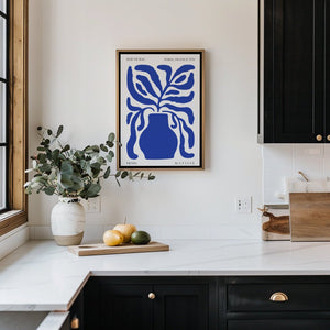 Blue Botanical Vase Plakat - 21 x 29.7 cm - Nellastore