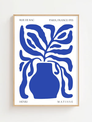 Blue Botanical Vase Plakat - 21 x 29.7 cm - Nellastore