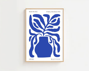 Blue Botanical Vase Plakat - 21 x 29.7 cm - Nellastore