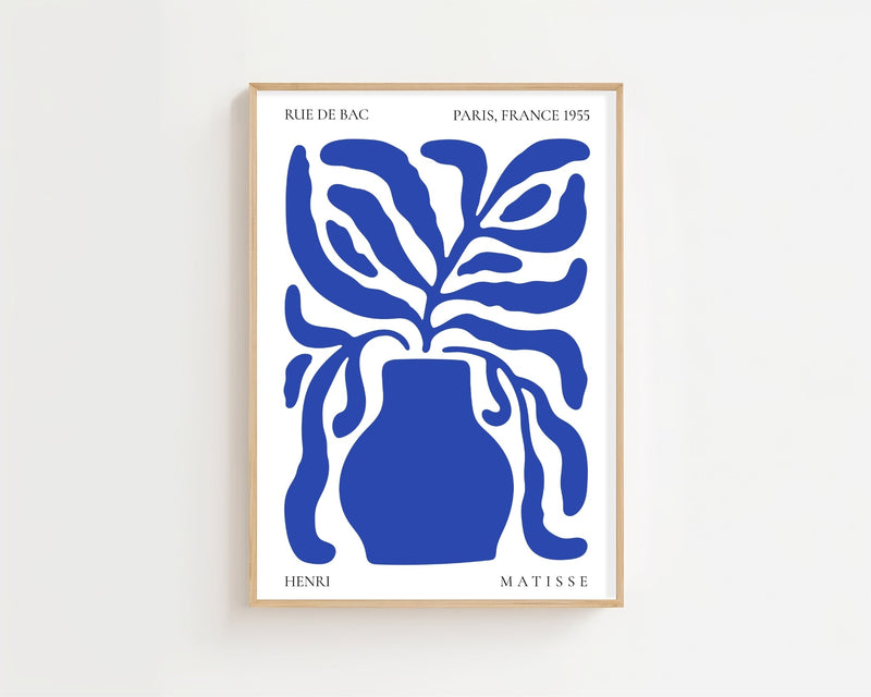 Blue Botanical Vase Plakat - 21 x 29.7 cm - Nellastore