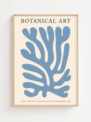 Blue Botanical Wave Matisse Plakat - 21 x 29.7 cm - Nellastore