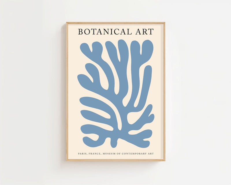 Blue Botanical Wave Matisse Plakat - 21 x 29.7 cm - Nellastore