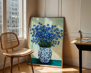 Blue Bouquet Vase Plakat - 21 x 29.7 cm (A4) - Nellastore