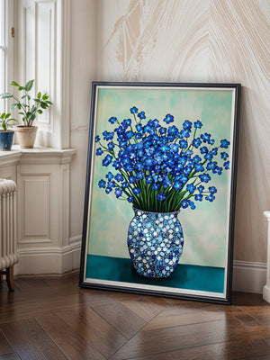 Blue Bouquet Vase Plakat - 21 x 29.7 cm (A4) - Nellastore