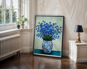 Blue Bouquet Vase Plakat - 21 x 29.7 cm (A4) - Nellastore