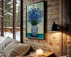 Blue Bouquet Vase Plakat - 21 x 29.7 cm (A4) - Nellastore
