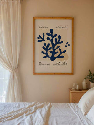 Blue Branching Coral Plakat - 21 x 29.7 cm (A4) - Nellastore