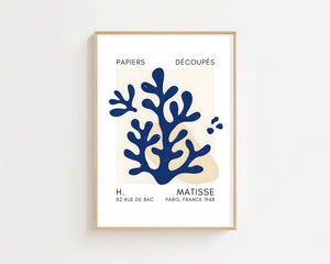 Blue Branching Coral Plakat - 21 x 29.7 cm (A4) - Nellastore