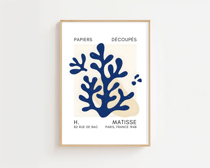 Blue Branching Coral Plakat - 21 x 29.7 cm (A4) - Nellastore