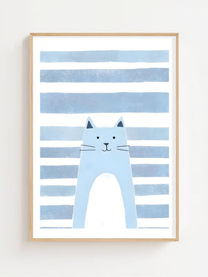 Blue Cat Plakat - 21 x 29.7 cm (A4) - Nellastore