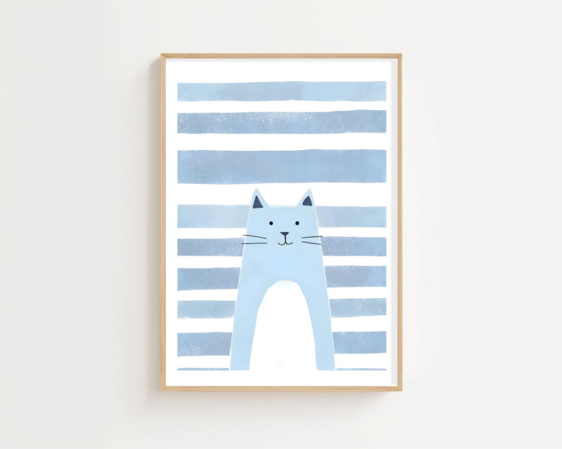 Blue Cat Plakat - 21 x 29.7 cm (A4) - Nellastore