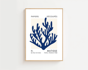 Blue Coral On Sand Plakat - 21 x 29.7 cm (A4) - Nellastore