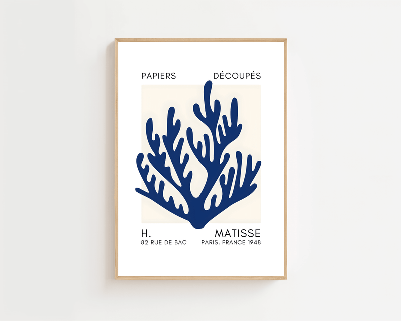 Blue Coral On Sand Plakat - 21 x 29.7 cm (A4) - Nellastore