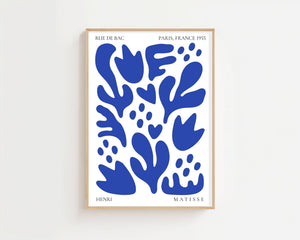 Blue Coral Shapes Plakat - 21 x 29.7 cm - Nellastore