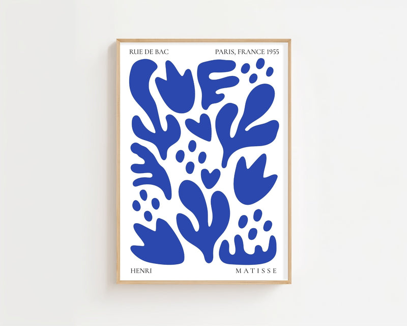 Blue Coral Shapes Plakat - 21 x 29.7 cm - Nellastore