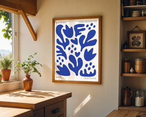 Blue Coral Shapes Plakat - 21 x 29.7 cm - Nellastore