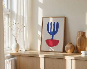 Blue Coral Vase Plakat - 21 x 29.7 cm - Nellastore