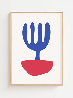 Blue Coral Vase Plakat - 21 x 29.7 cm - Nellastore