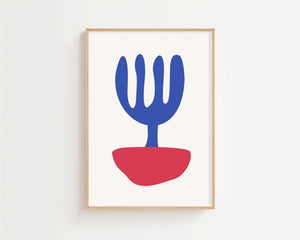 Blue Coral Vase Plakat - 21 x 29.7 cm - Nellastore