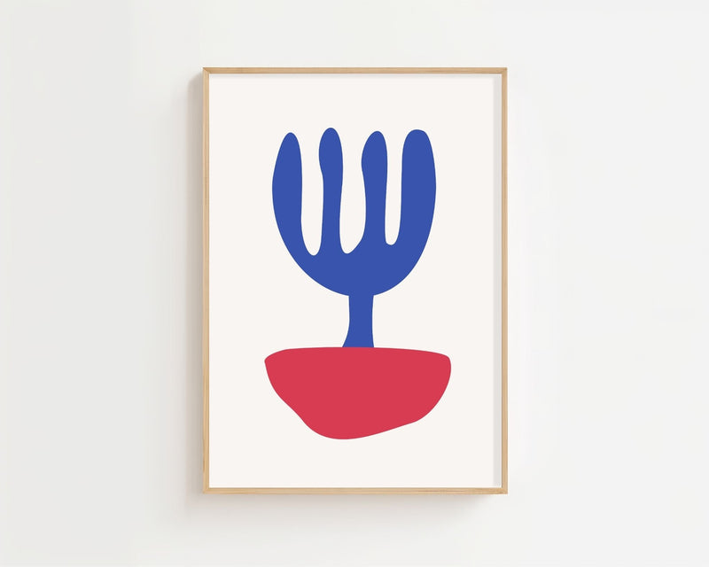 Blue Coral Vase Plakat - 21 x 29.7 cm - Nellastore