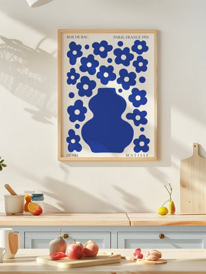 Blue Daisy Vase Plakat - 21 x 29.7 cm - Nellastore