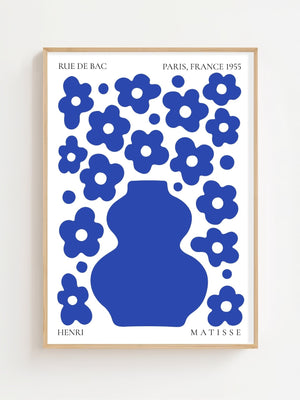 Blue Daisy Vase Plakat - 21 x 29.7 cm - Nellastore
