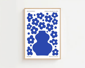 Blue Daisy Vase Plakat - 21 x 29.7 cm - Nellastore