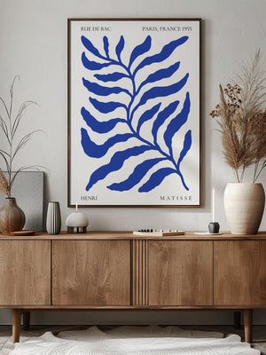 Blue Fern Leaf Plakat - 21 x 29.7 cm - Nellastore