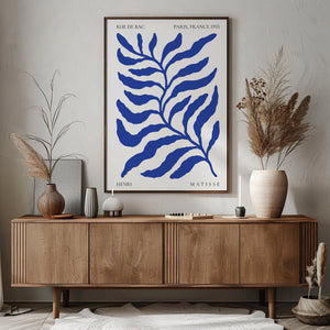 Blue Fern Leaf Plakat - 21 x 29.7 cm - Nellastore