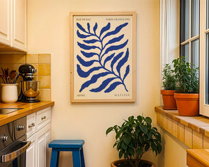 Blue Fern Leaf Plakat - 21 x 29.7 cm - Nellastore