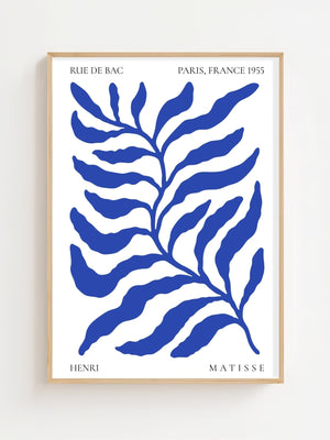 Blue Fern Leaf Plakat - 21 x 29.7 cm - Nellastore