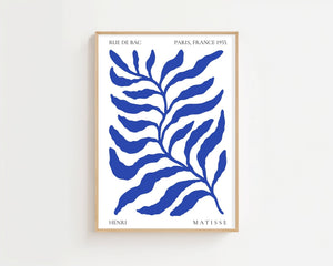 Blue Fern Leaf Plakat - 21 x 29.7 cm - Nellastore