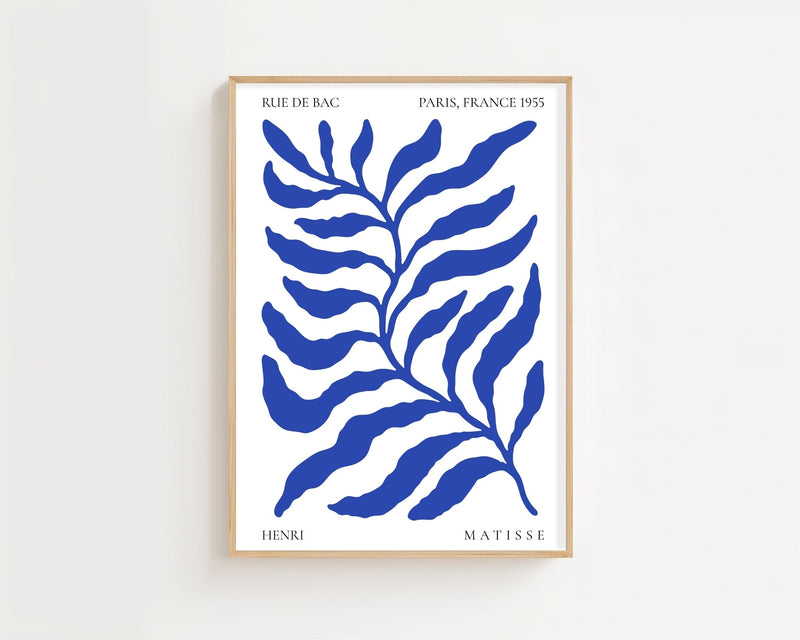 Blue Fern Leaf Plakat - 21 x 29.7 cm - Nellastore