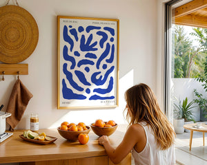 Blue Flow Forms Plakat - 21 x 29.7 cm - Nellastore