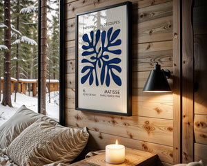 Blue Grid Leaf Plakat - 21 x 29.7 cm (A4) - Nellastore
