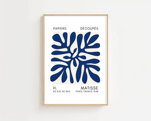 Blue Grid Leaf Plakat - 21 x 29.7 cm (A4) - Nellastore