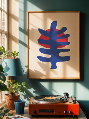 Blue Leaf Sun Plakat - 21 x 29.7 cm - Nellastore