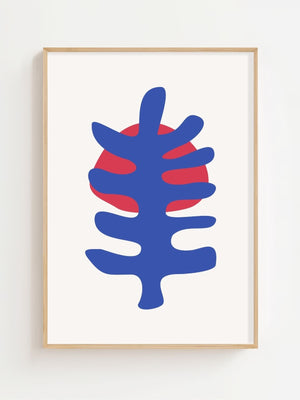 Blue Leaf Sun Plakat - 21 x 29.7 cm - Nellastore