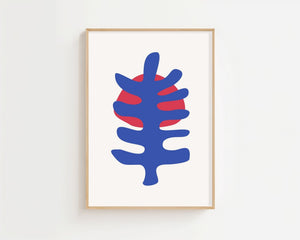 Blue Leaf Sun Plakat - 21 x 29.7 cm - Nellastore