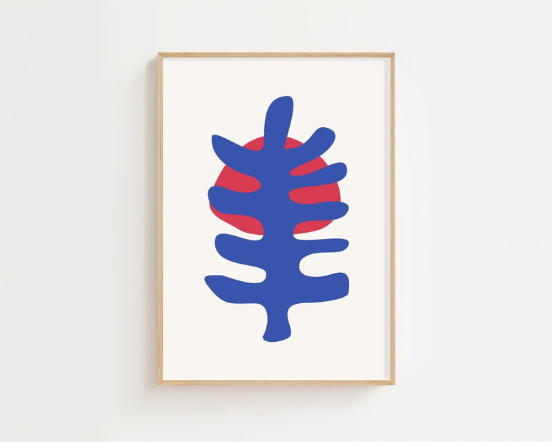Blue Leaf Sun Plakat - 21 x 29.7 cm - Nellastore