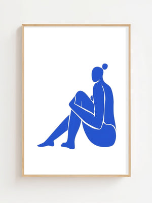 Blue Seated Figure Plakat - 21 x 29.7 cm (A4) - Nellastore