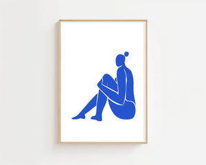 Blue Seated Figure Plakat - 21 x 29.7 cm (A4) - Nellastore